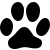 Simple black icon of pawprint