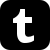 Simple black icon of the Tumblr logo