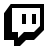 Simple black icon of the Twitch logo
